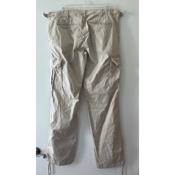 Tory Burch Chino Cargo Pants Khaki Tan Ankle Toe Pockets Cotton Blend Size 30 - Picture 7 of 11
